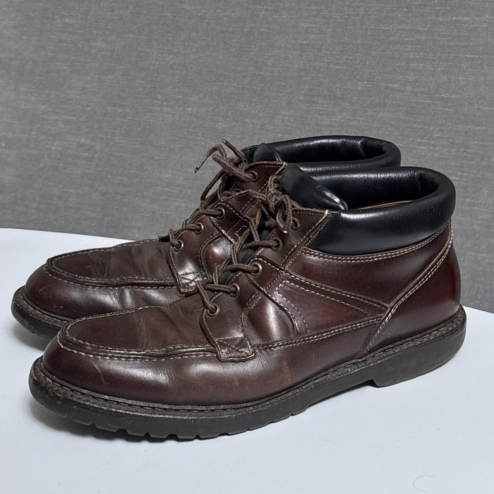 Vibram Boots 11.5 AA Brown Moc Toe Gumlite Lug Sole Chukka Workwear Gorpcore